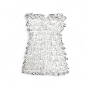 AKIRA Dessert Time White Ruffle Lace Romper